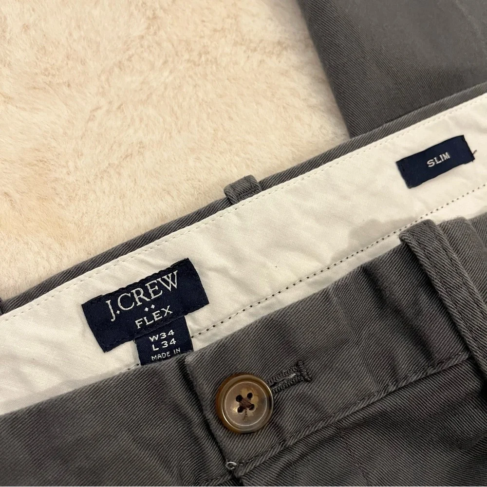 J. Crew Factory Flex Slim Men's Dark Gray Chinos Pants W34 L34